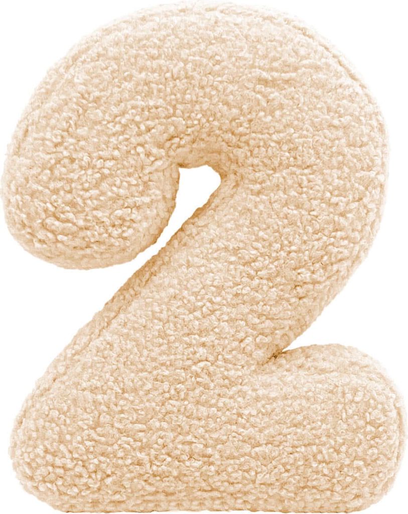 Zahlenkissen "2" wollweiss Produktbild 