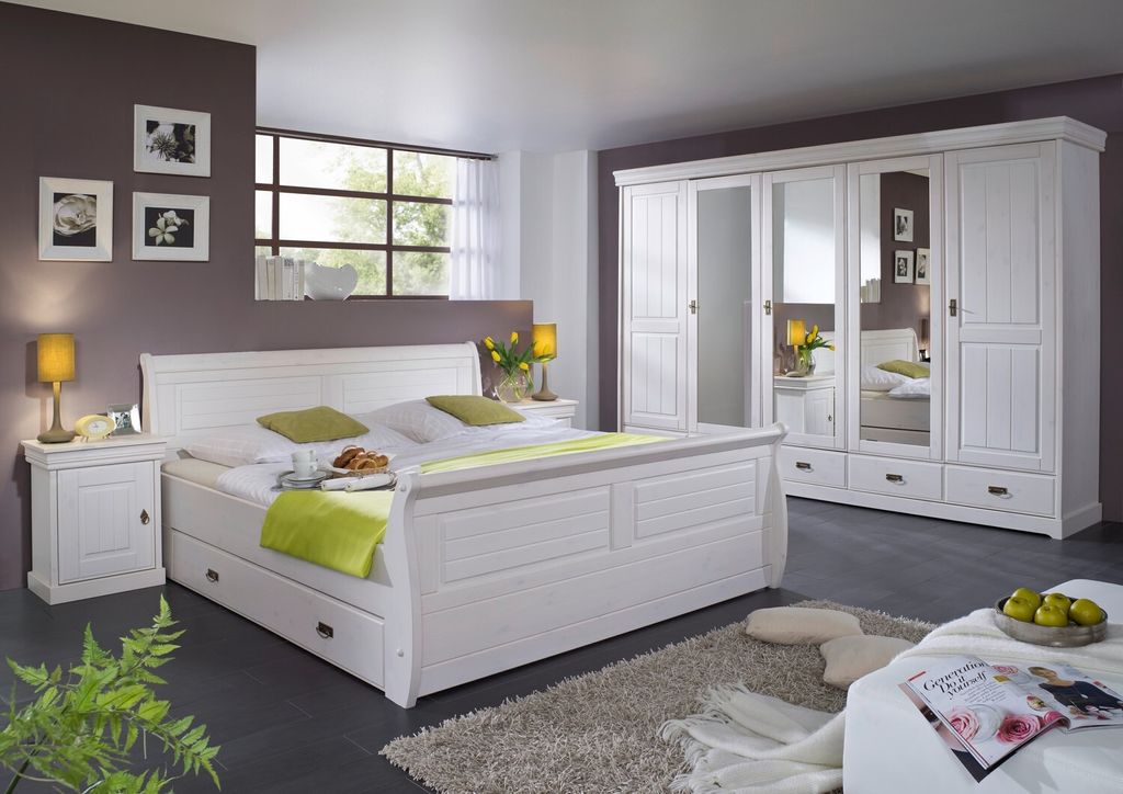 Bett Rom Kiefer Weiß Gewachst 100x200
