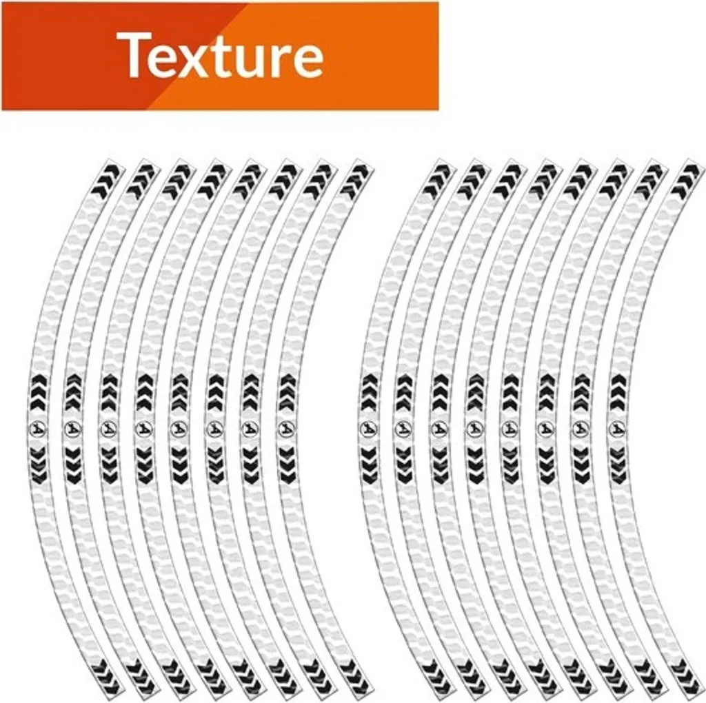 Stickers de jantes blancs texturés à motif flèches - Adhésif durable