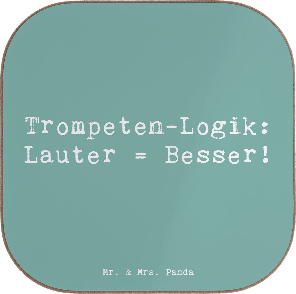 Mr. & Mrs. Panda Untersetzer für Gläser Spruch Trompeten Weisheit - Meeresbrise - Geschenk, Musik, Glas, Lernen, jazzig, Coaster, Trompeter, glä...