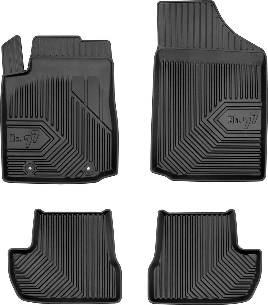 Fußmatten Gummimatten No.77 für Citroen C2 2003-2009 TPE Gummi Schwarz 4 tlg