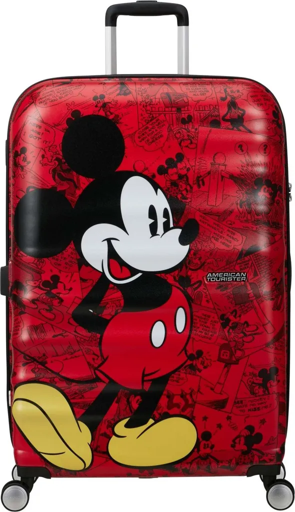American Tourister Wavebreaker Disney Spinner 77 Mickey Comics Red Rosso