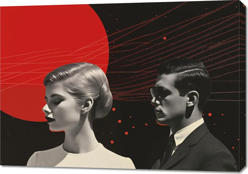 Quadro Design Futuristico Retro Chic 100x70 | Eleganza d'Avanguardia