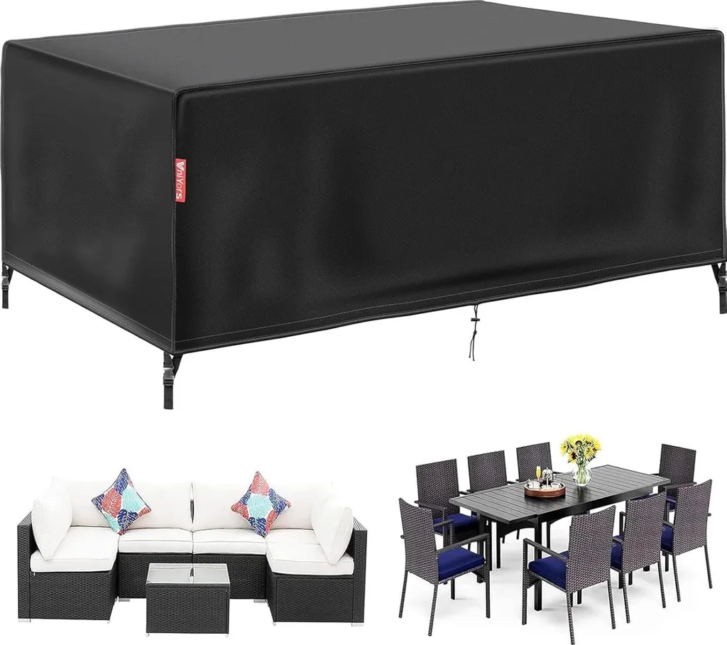 Housse imperméable 150x150x74 cm en Oxford 420D noire pour table