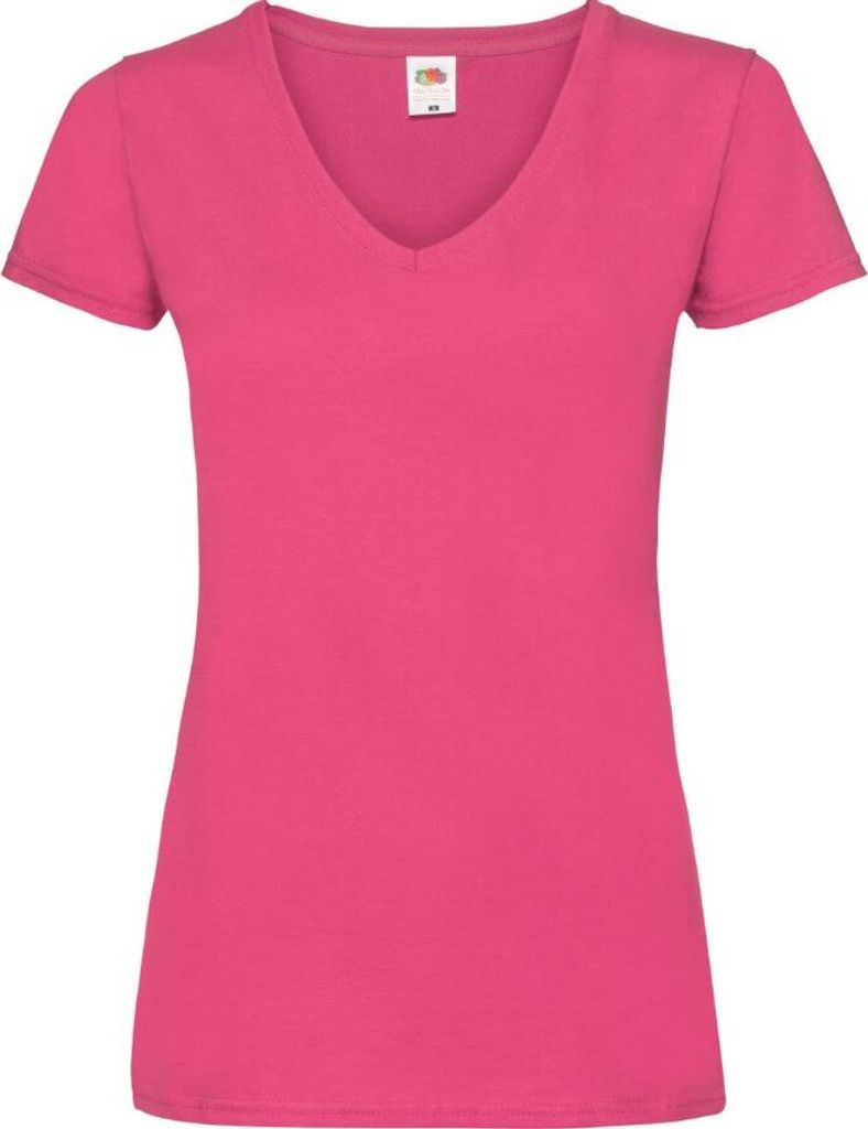Damen T-Shirt Lady-Fit Valueweight V-Neck T - Fuchsia, M
