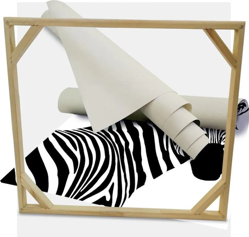 Décoration murale ZEBRA ds toile sur châssis bois 80x80 cm salon