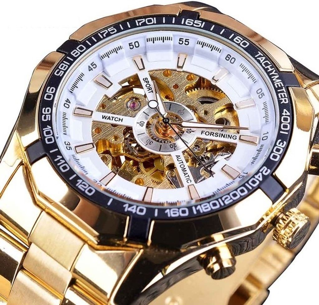 Forsining Top Herrenuhr in Gold und Weiß – Eleganz für jeden Anlass KP14526