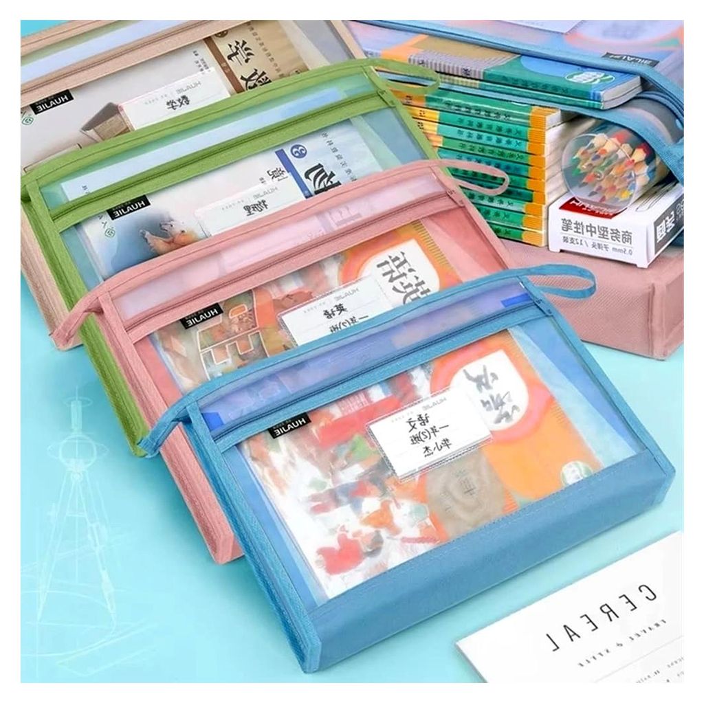 A4-Organizer aus Mesh mit Reißverschluss, tragbarer Dokumentenhalter, doppelte Aufbewahrungstasche für Schule oder Büro