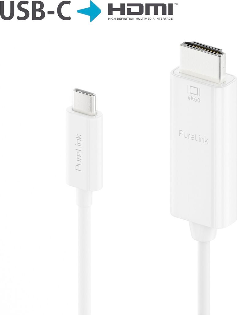 Purelink IS2200-030 USB-C auf HDMI Kabel 4k 3m weiß