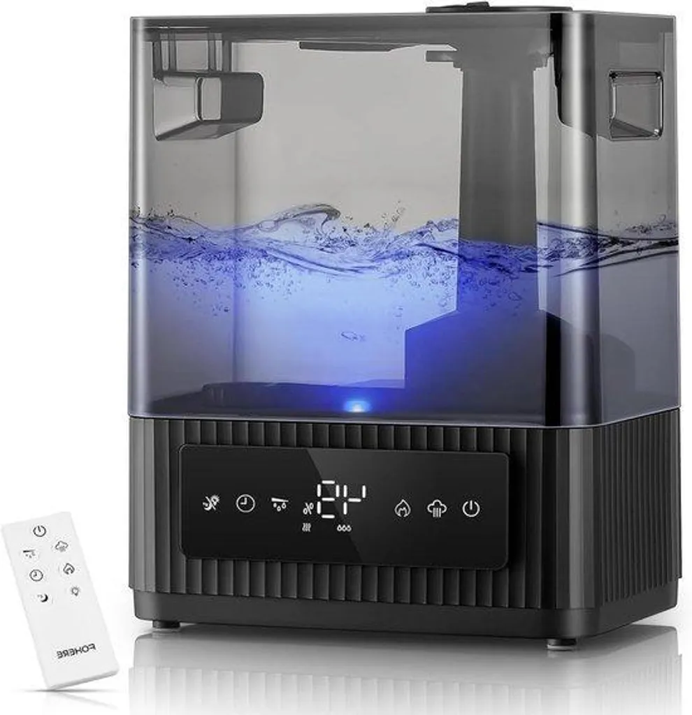 Humidificateur à ultrasons noir pour mieux dormir et purifier l'air