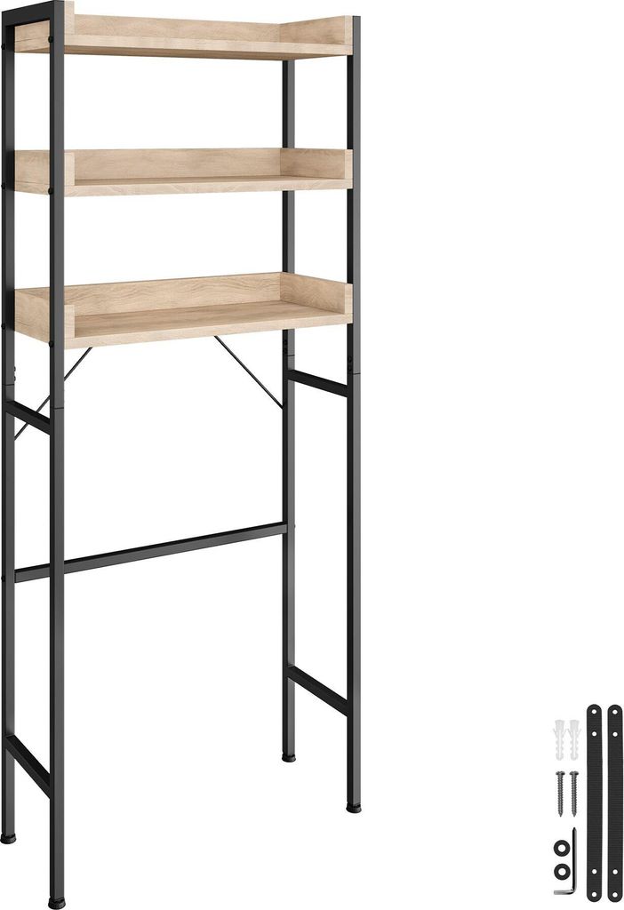 Étagère de salle de bain Seattle - 67 x 25 x 165,5 cm, Bois Image du produit 