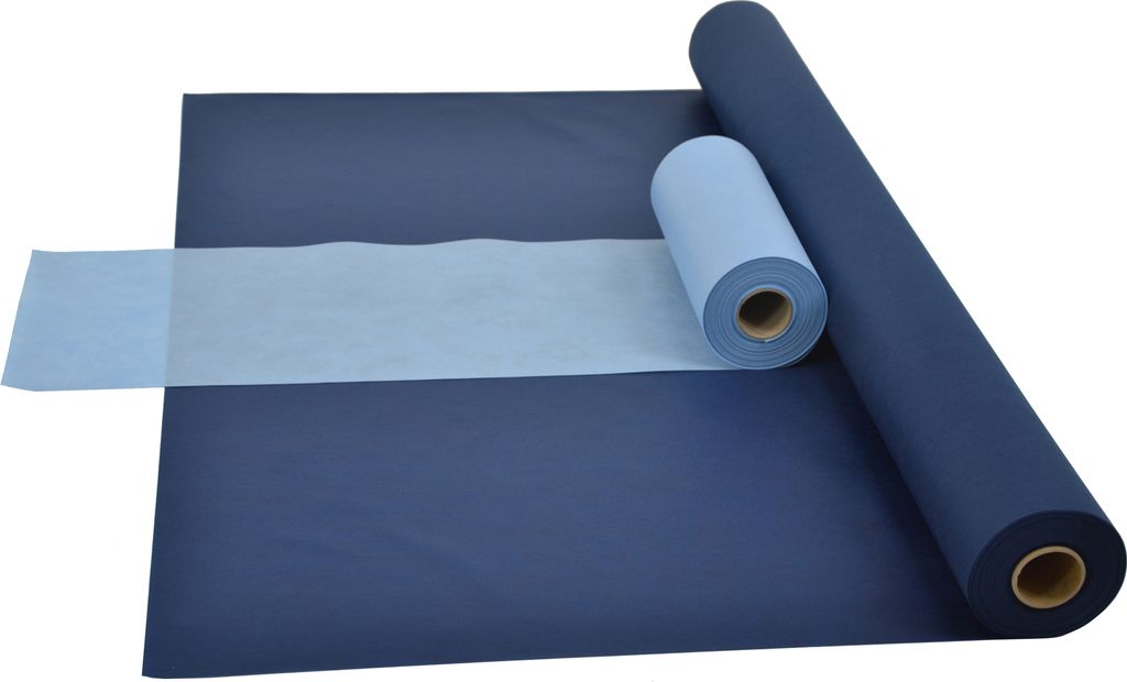 Sensalux Kombi-Set 1 Tischdeckenrolle 1,5m x 25m blau + Tischläufer 30cm hellblau