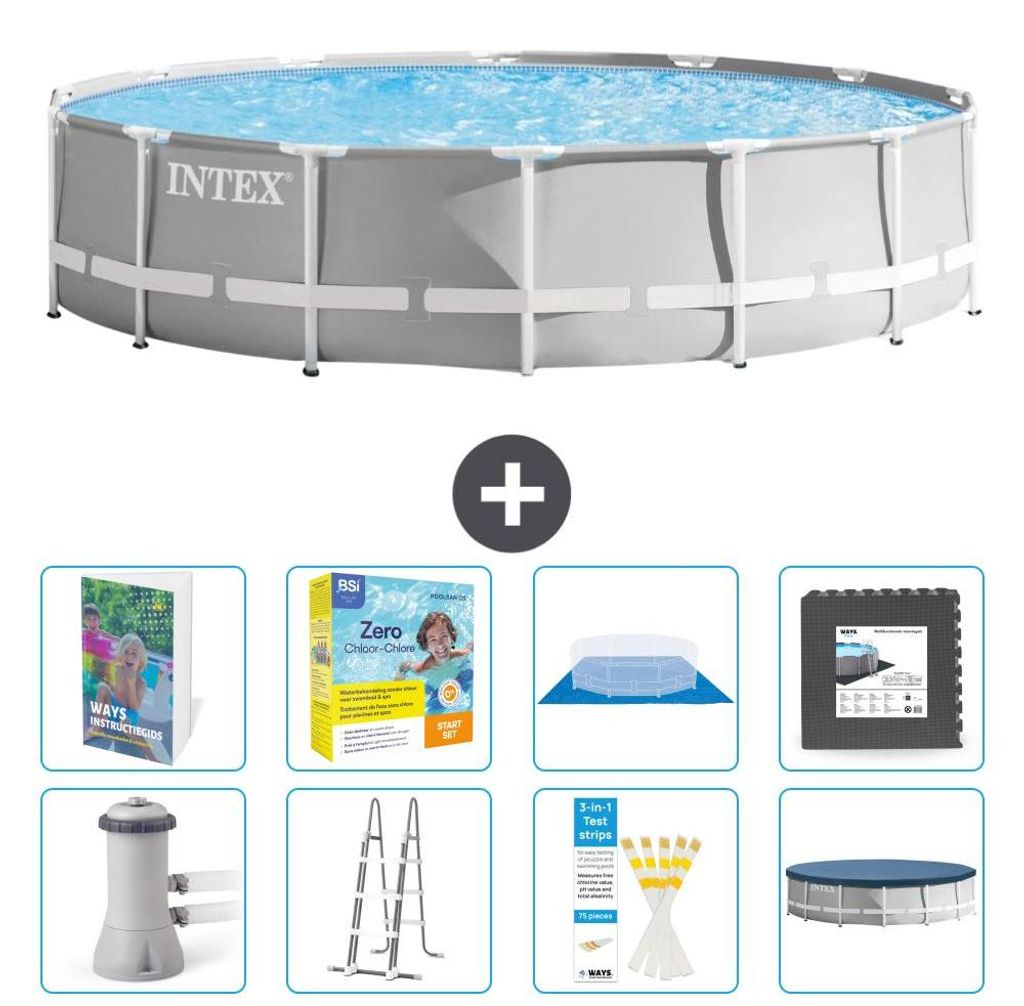 Prism Frame Pool Rund - 427x107 cm - 9-teilig S607