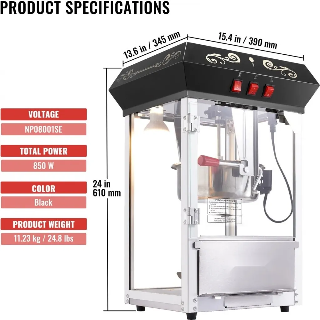 Machine à pop-corn professionnelle 8oz pour des soirées home-cinéma - 7