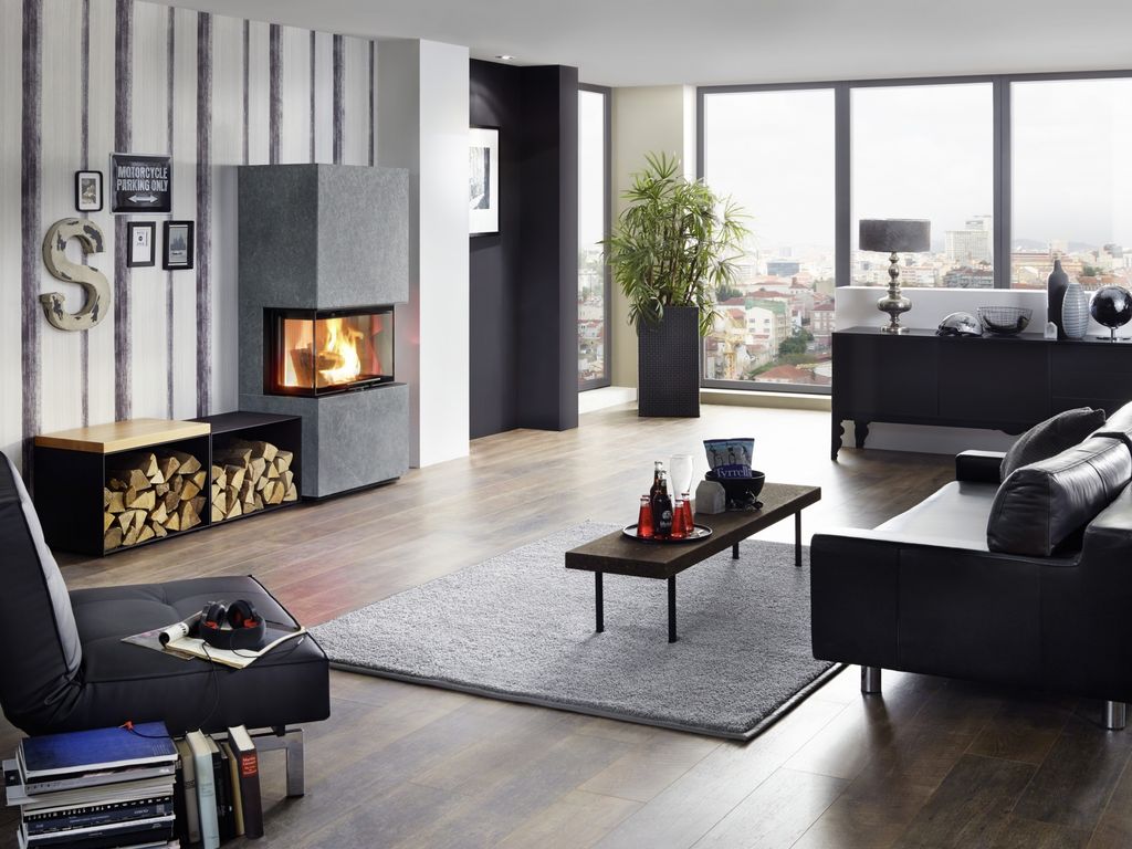 Olsberg Kaminofen OSORNO 8 kW Ofen Kamin Holzofen Bausatz : Kalkstein/gebürstet