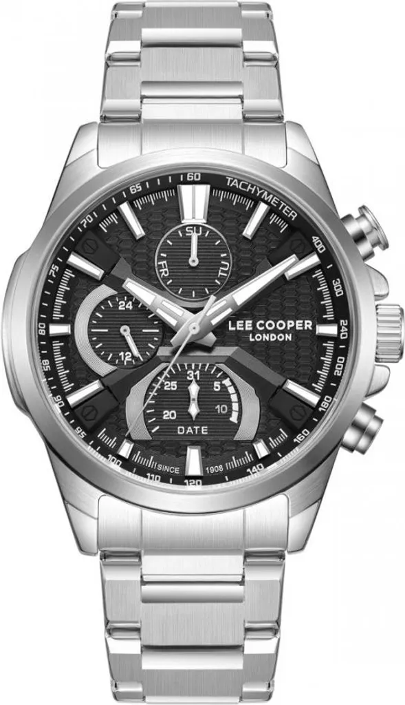 Lee Cooper LC08166.350 Orologio Uomo Fashion - Acciaio e Quadrante Nero