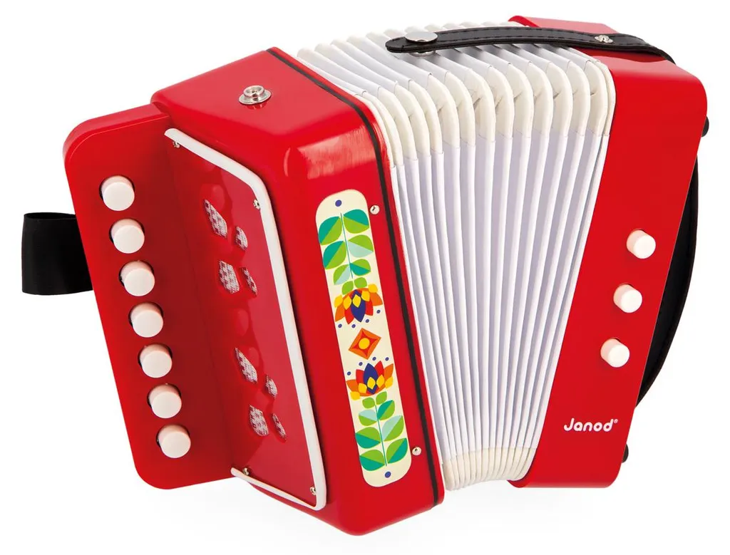 Accordéon Janod Gioia Rouge : Cadeau Idéal Éveil Musical des Petits