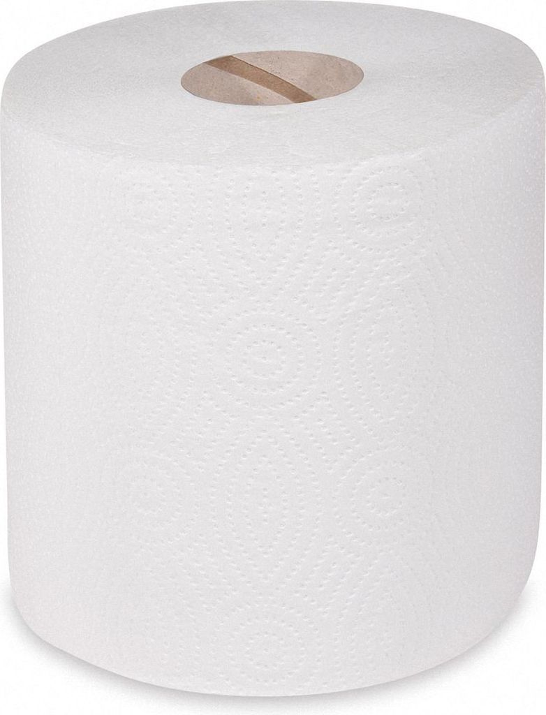 6x Putztuchrolle perforiert 100% Zellstoff 2-lagig Ø 19 x 19cm x 100m weiß