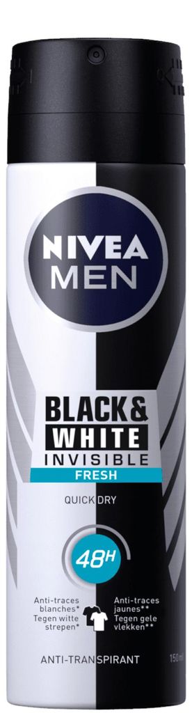 Nivea Deospray Men Invisible Black & White Fresh – 150 ml Obrázek produktu 