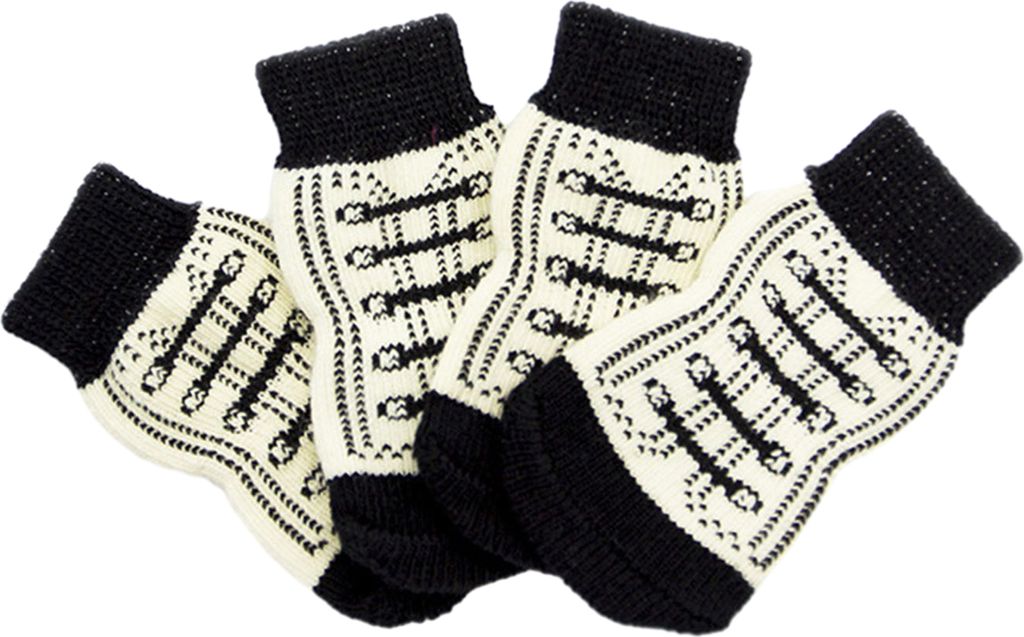 Stück süße Cartoon-Hundesocken, rutschfeste Stricksocken für Haustiere, gestreifter Druck, warm, schöne Pfotenschützer für Welpen