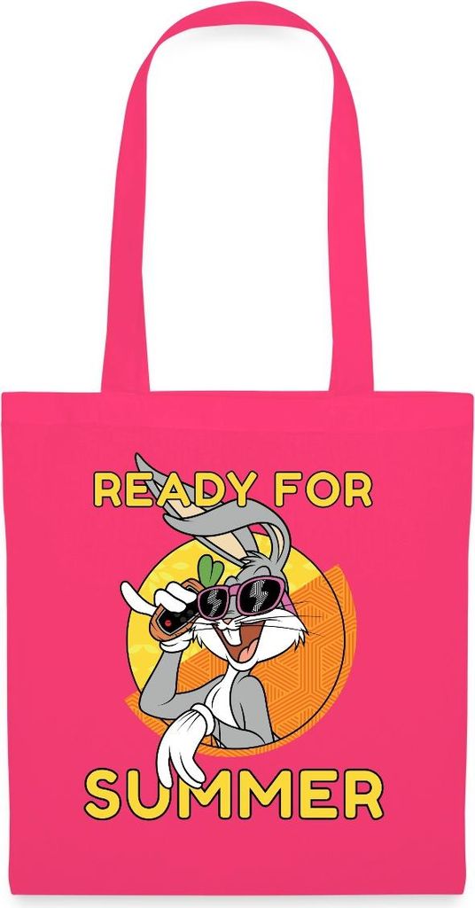 Spreadshirt Looney Tunes Bugs Bunny Ready For Summer Sommer Stoffbeutel, One size, Azalea