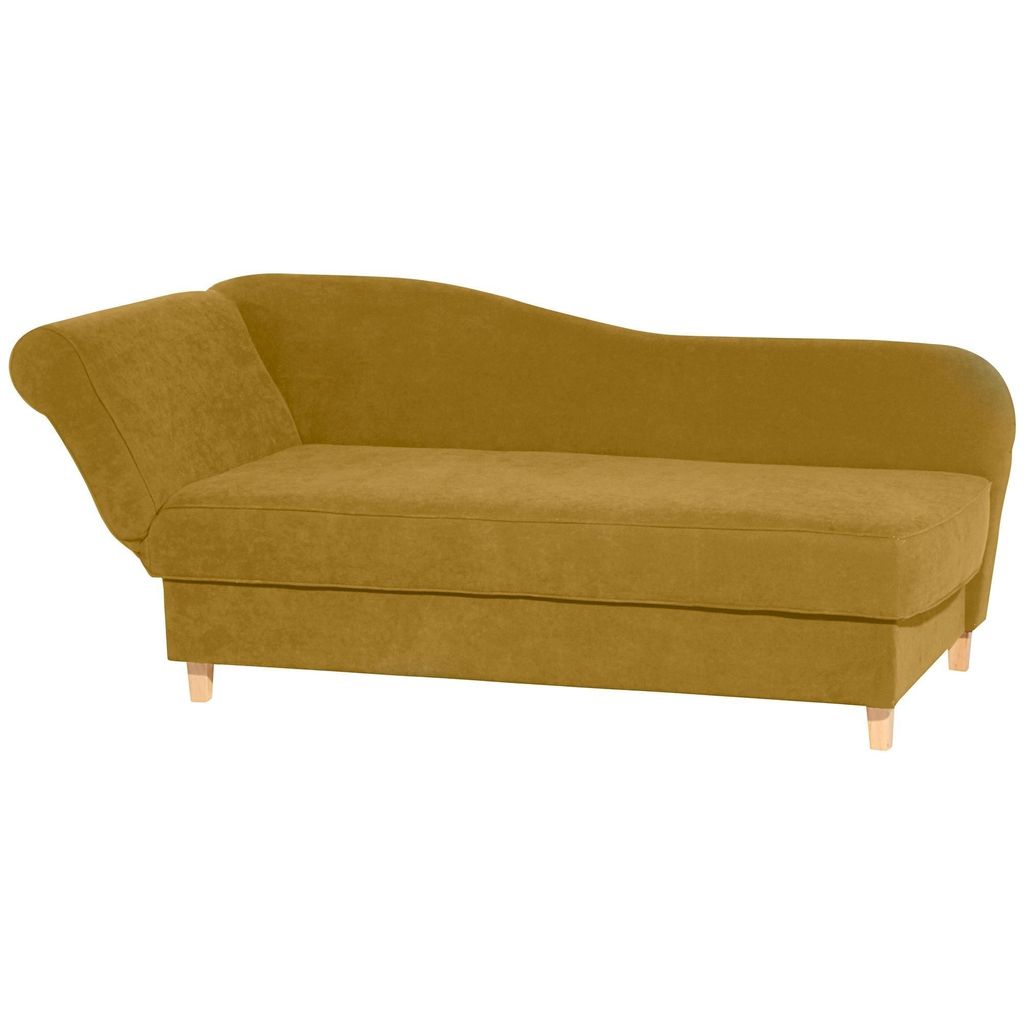 Recamiere mit Armteil links klappbar Katia Bezug Veloursstoff Buche natur / mais 22687