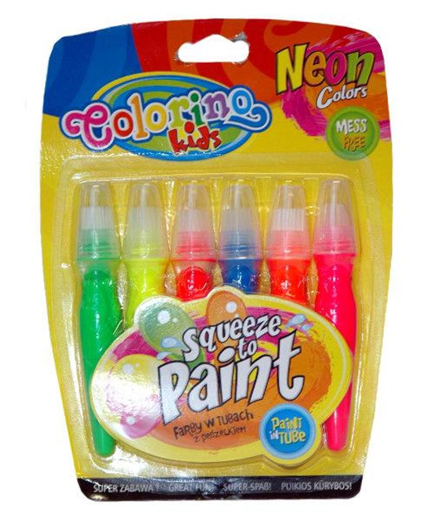 Farby v tubách so štetcom 6 neónových farieb Colorino Obrázok produktu 