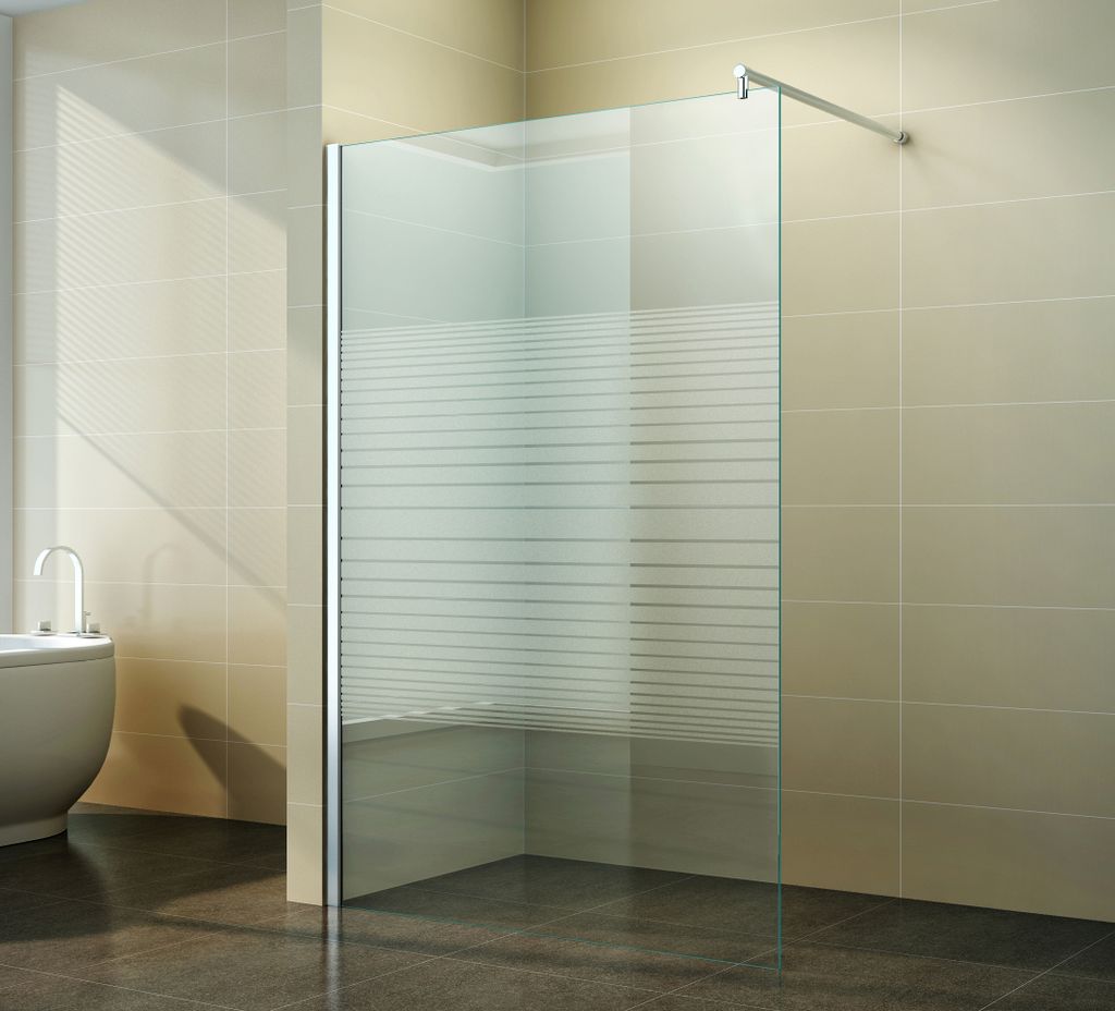 Walk-in Duschabtrennung Duschwand Seitenwand 90 cm Gestreift 10 mm NANO Glas Venus