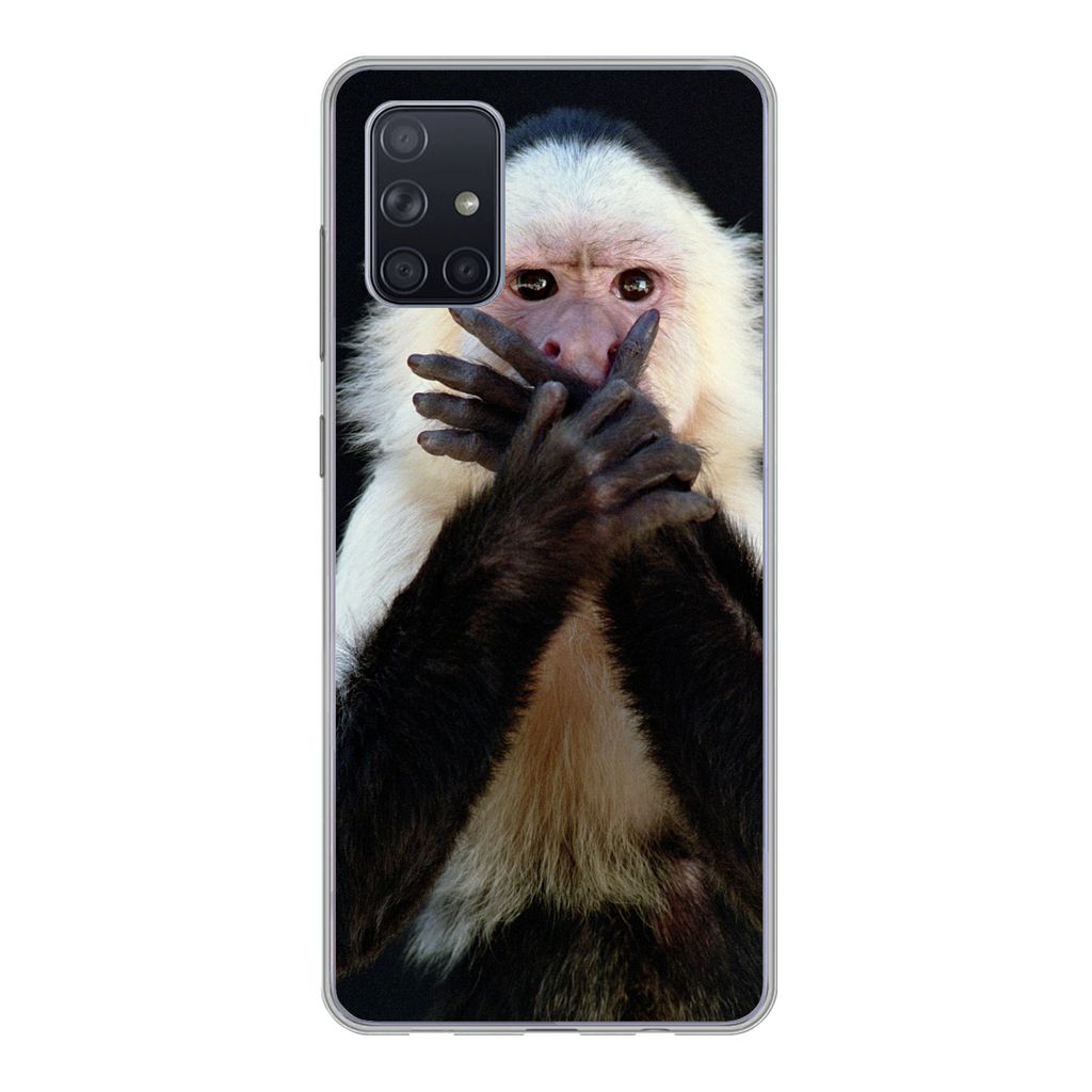 MuchoWow Handyhülle Schutzhülle Hülle für Samsung Galaxy A51 5G Affe - Wilde Tiere - Porträt Silikon Softcase Handy Hülle - Abbildung