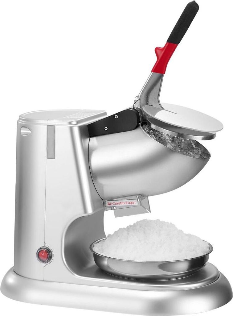 Commercial Ice Crusher 220LBS/H Electric Snow Cone Maker Shaved Ice Silver