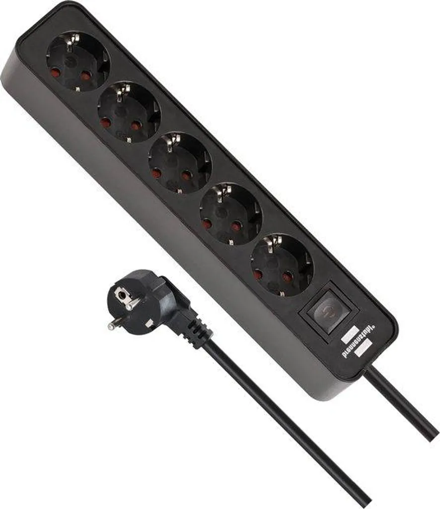 Rallonge multiprise 5 prises 15m pour bureau et atelier avec bouton