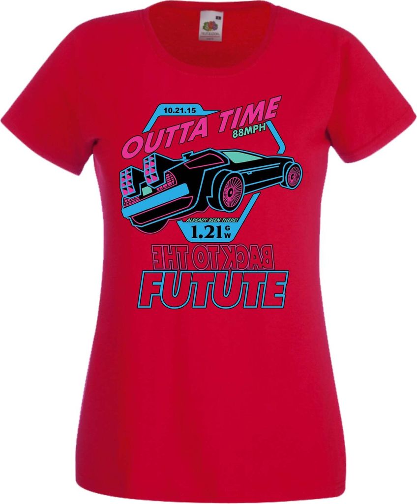 Damen T-Shirt Anime Manga Back To The Future, Lady S / Rot