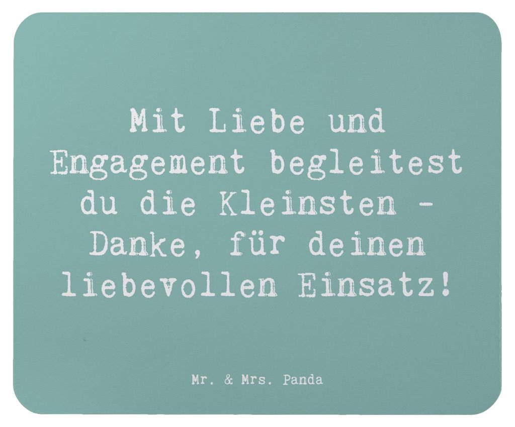 Mr. & Mrs. Panda Mousepad Spruch Liebevolle Erzieher - Meeresbrise - Geschenk, notebook mauspad, Mouse Pad, Herzblut, computer, Begleitung, Kleinst...