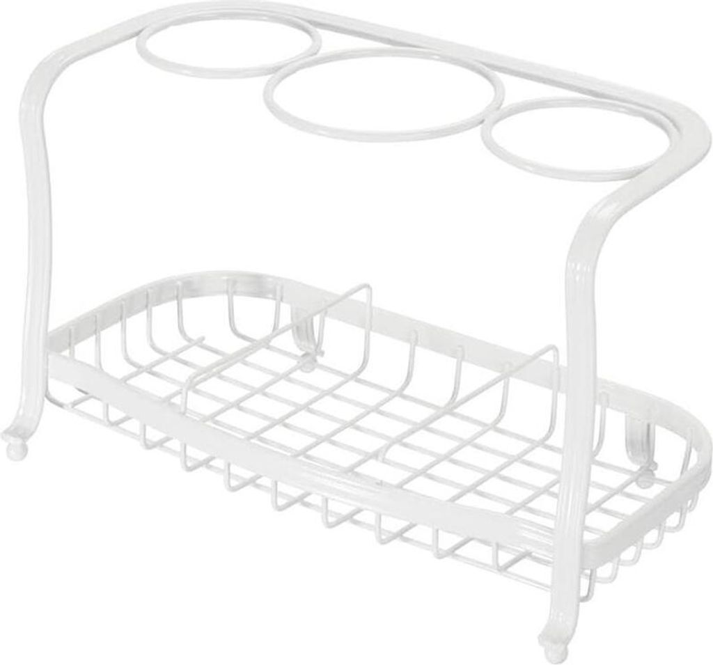 Fönhalter Regal weiss Glätteisenhalter Haarstylinghalter Badorganizer mDesign