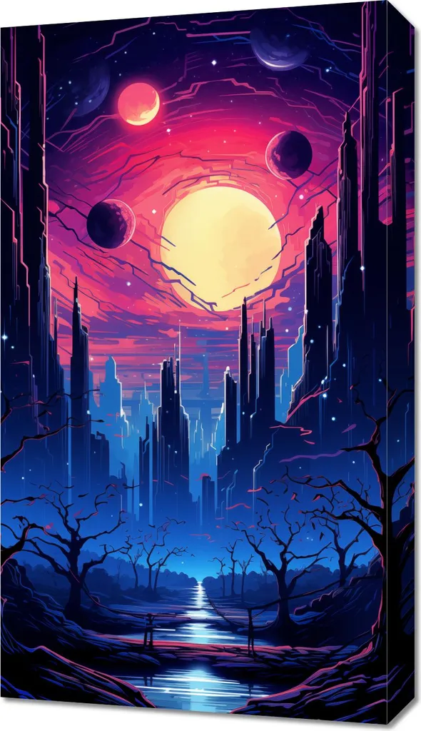 Quadro 40x70 cm Città stellata
