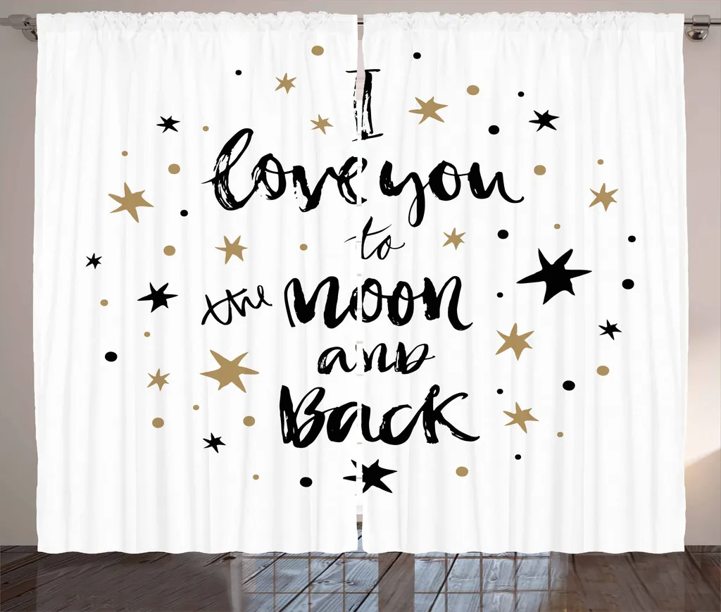 ABAKUHAUS Ti amo Tenda Rustica Cocoa Nero | Tende Moderne Stelle 280x175