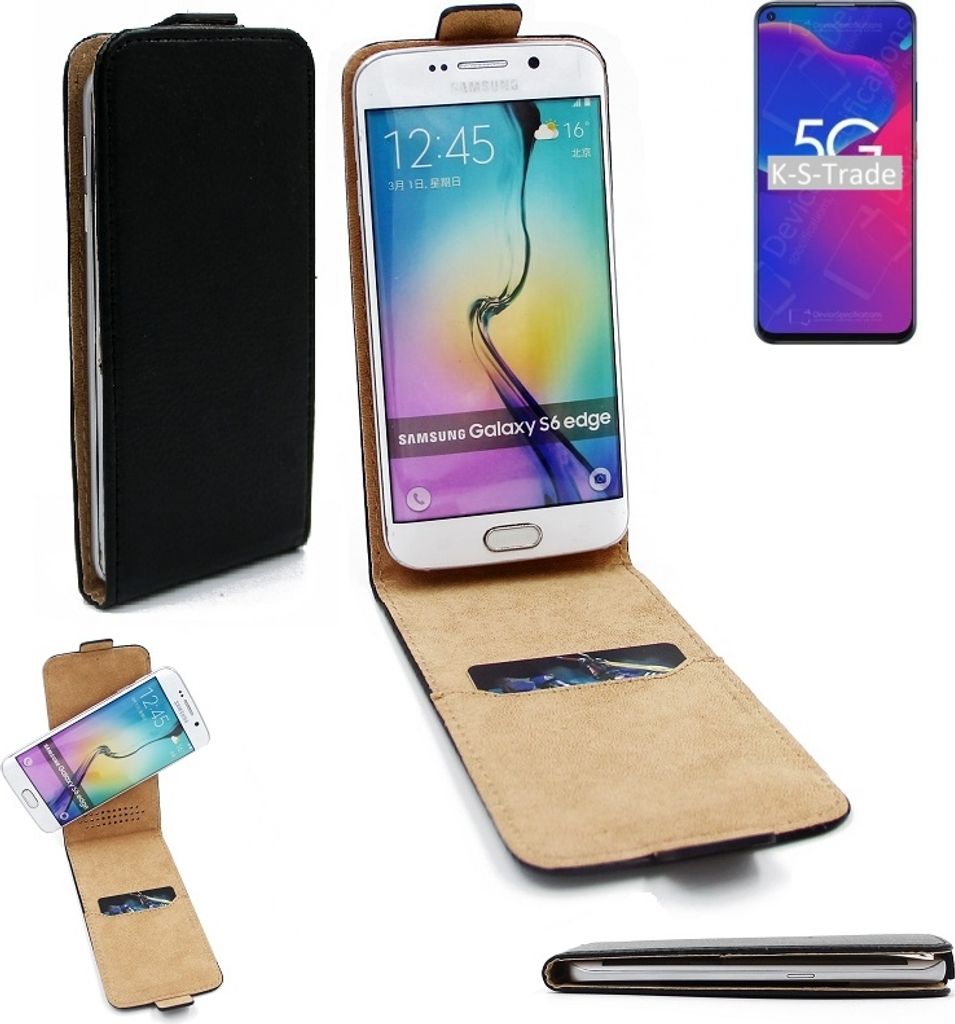K-S-Trade Schutz-Hülle Handy-Hülle kompatibel mit ZTE Axon 11 SE Flipstyle 360° Smartphone Tasche, schwarz, Case Flip cover