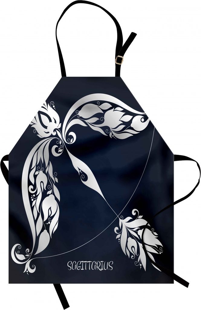 ABAKUHAUS Tierkreis Kochschürze, Astrologie-Zeichen-Schütze mit Blumen-Bildern planetarischen Auswirkungen auf Natur-Thema, Farbfest Höhenverste...