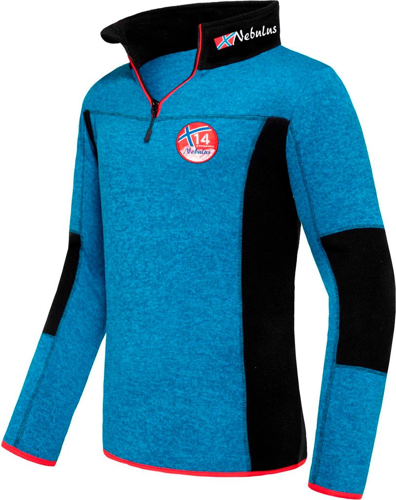 Nebulus Fleecepulli PAAVO Herren, warmer Fleecepullover, Pulli aus Fleece mit Half Zip Reißverschluss, P4920 - Herren, malibublau, XXL