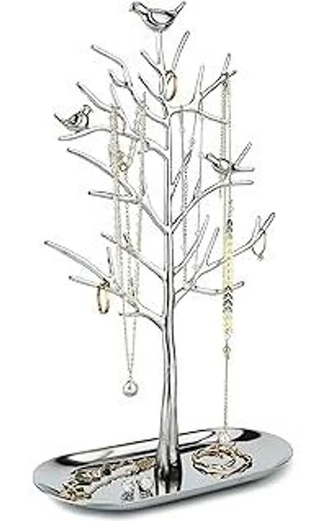MORE&LESS Portagioie con vassoio in metallo Colore lussuoso Albero Torre Appendiabiti per anelli Orecchini Collane Bracciali Adatto per soggiorno Bagno Ufficio ecc.