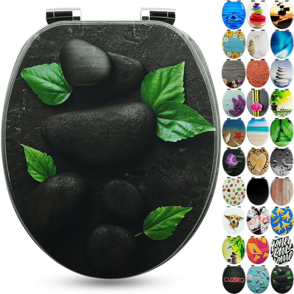 Sanfino® Premium WC Sitz "Black Rock" hochwertiger Produktbild 