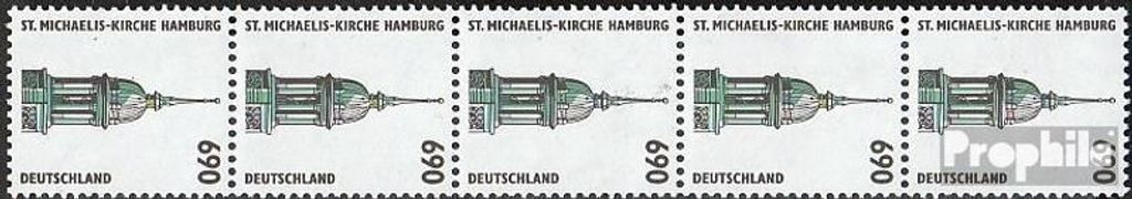 Briefmarken BRD (BR.Deutschland) 1996 Mi 1860R Fünferstreifen (kompl.Ausg.) postfrisch Sehenswürdigkeiten (XIX)