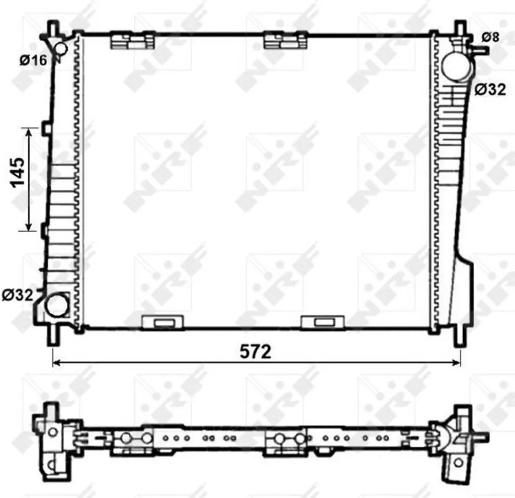 Radiateur NRF 53077 en aluminium pour Clio III - Haute dissipation