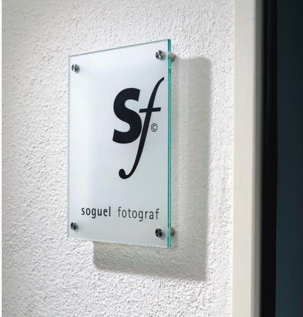 Türschild Serie Skyline 210x297mm A4 2x4mm ES-Glas klar