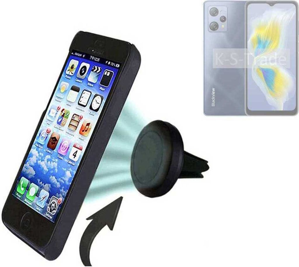 K-S-Trade Kompatibel mit Blackview A53 Pro Auto Handy Halterung KFZ Halter Lüftungsgitterhalterung Air Vent mount Smartphone Halter