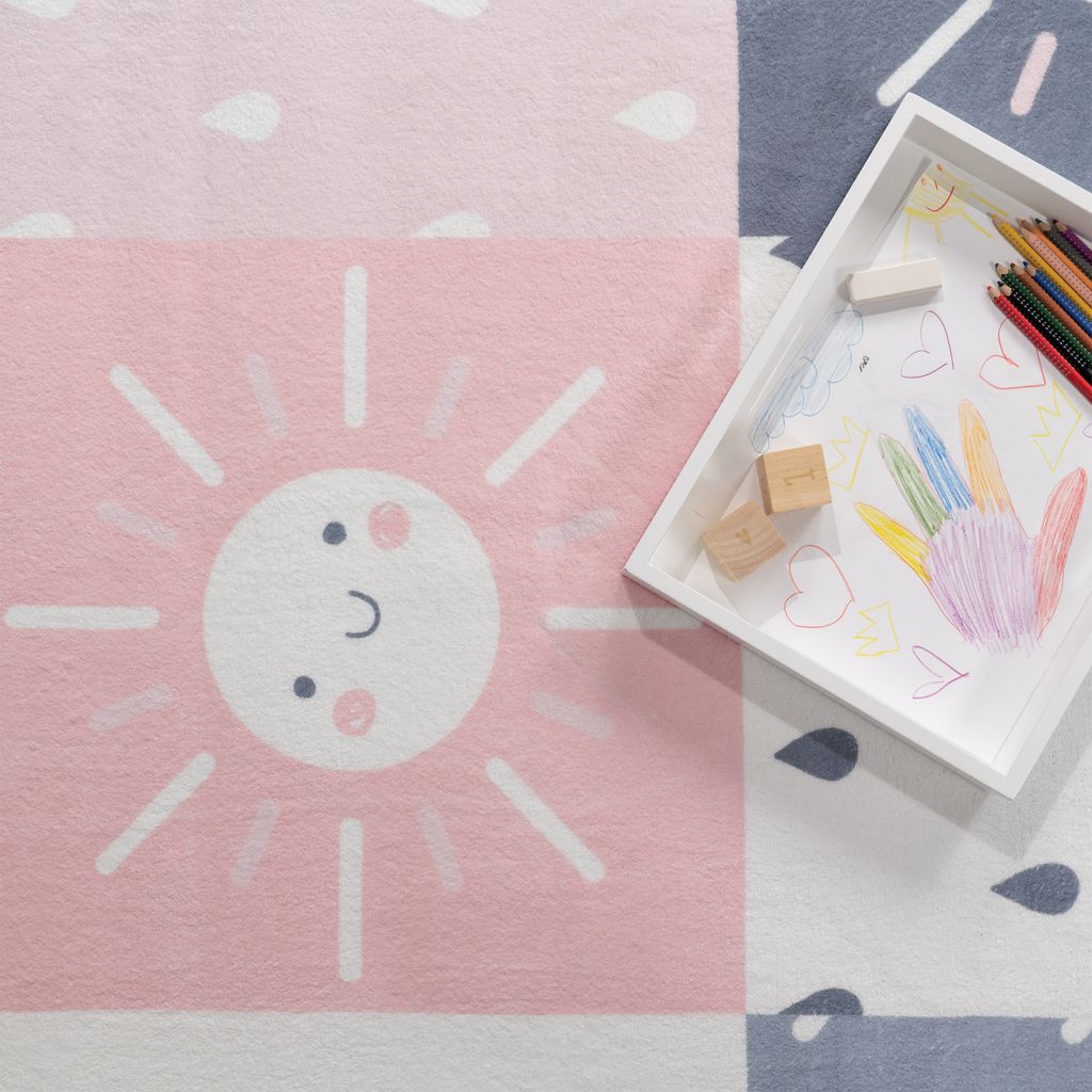 Teppich Kinderzimmer Kinderteppich Kurzflor Rutschfest Produktbild 4