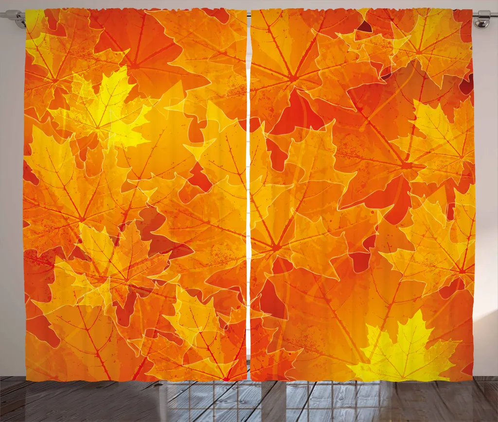 Grands Rideaux Feuille d'Érable 280x225 cm - Ambiance Chaleureuse