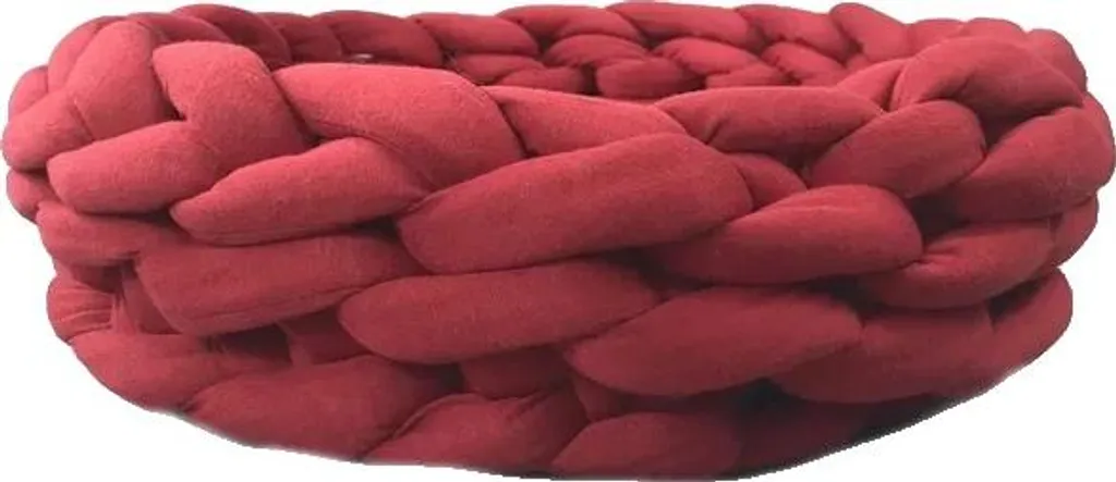 Cuccia per cani, morbida lana lavorata a maglia, design accogliente, rosso vino, 40 cm