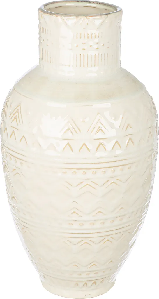 Vase Inka Crème 30cm pour Centre de Table et Décoration de Salon Chic