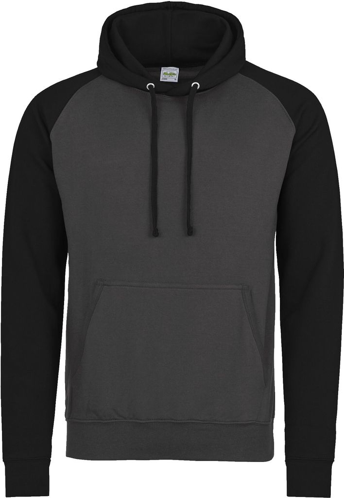 Awdis Just Hoods Uni Kapuzen-Sweatshirt, zweifarbig RW3928 (S) (Anthrazit/Schwarz)